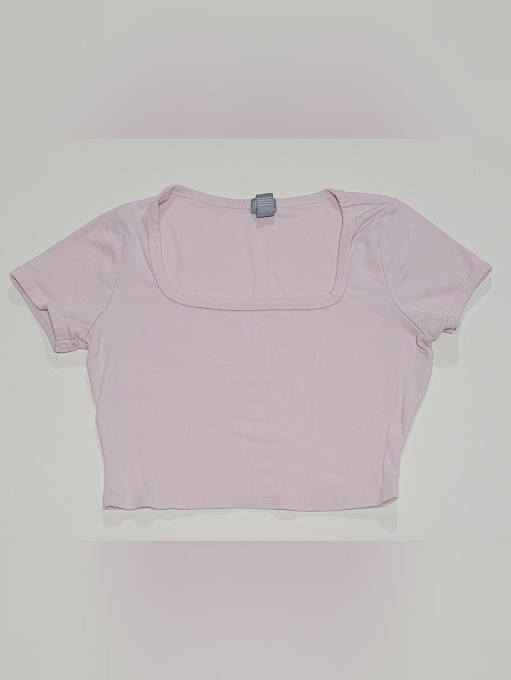 Tilly's Pastel Pink Square Neck Cropped Tee